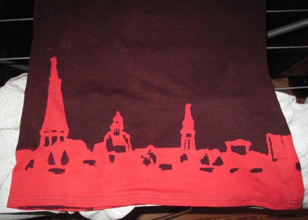 Salzwedels "Skyline" auf einem T-Shirt