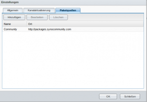 Einstellungen Paketquelle