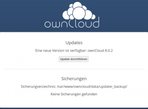 Updatecenter von ownCloud meldet Version 8.0.2